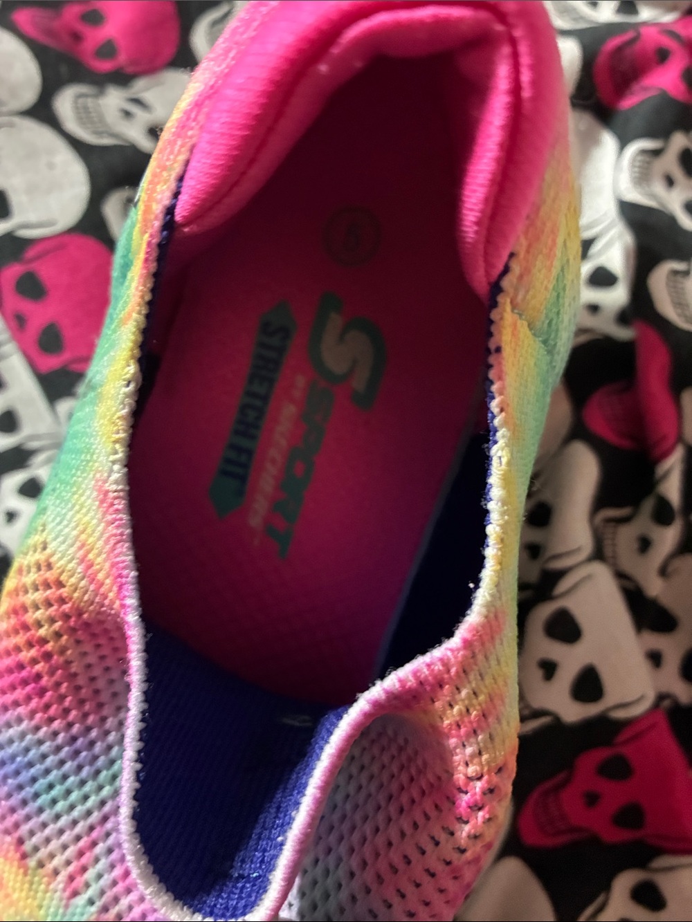 Tie Dye pastel rainbow sketchers sport walking shoes - Picture 3 of 3